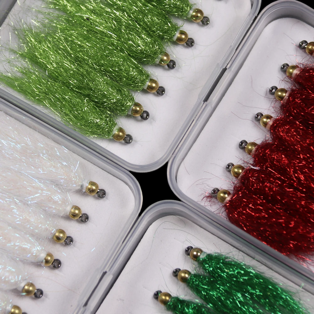 Bimoo 7PCS # 4 cuentas de latón largo Ice Dub fibra Streamer mosca Baitfish trucha salmón Steelhead Grayling pesca moscas cebo señuelos - imagen 5