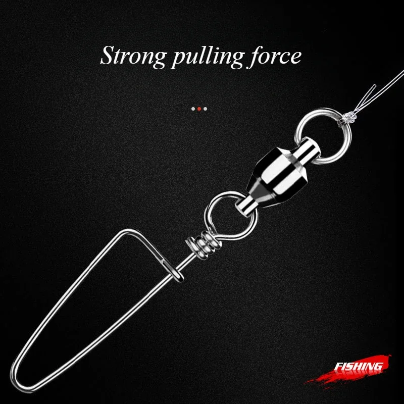 Conector tipo Pin rápido, rodamiento giratorio de acero inoxidable, anillo de conexión de ocho caracteres, Pin, accesorios de herramientas para aparejos de pesca, 1 ud. - imagen 3