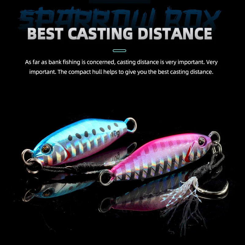 Señuelos mágicos para pesca, paquete de plantilla de Metal, 3g, 5g, 7g, 5 uds., caja de Micro plantillas, cebo Artificial, juego de señuelos, juegos de Jigging de lubina, peces falsos - imagen 2