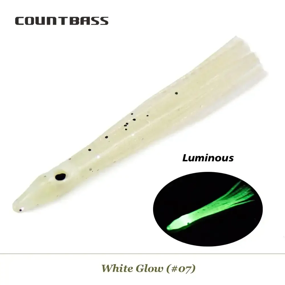 COUNTBASS 100 Uds 4cm 6cm 10cm faldas de calamar en forma de aguja, señuelo de cebos de pulpo suave, aparejos artesanales para anzuelos de asistencia de Jigging