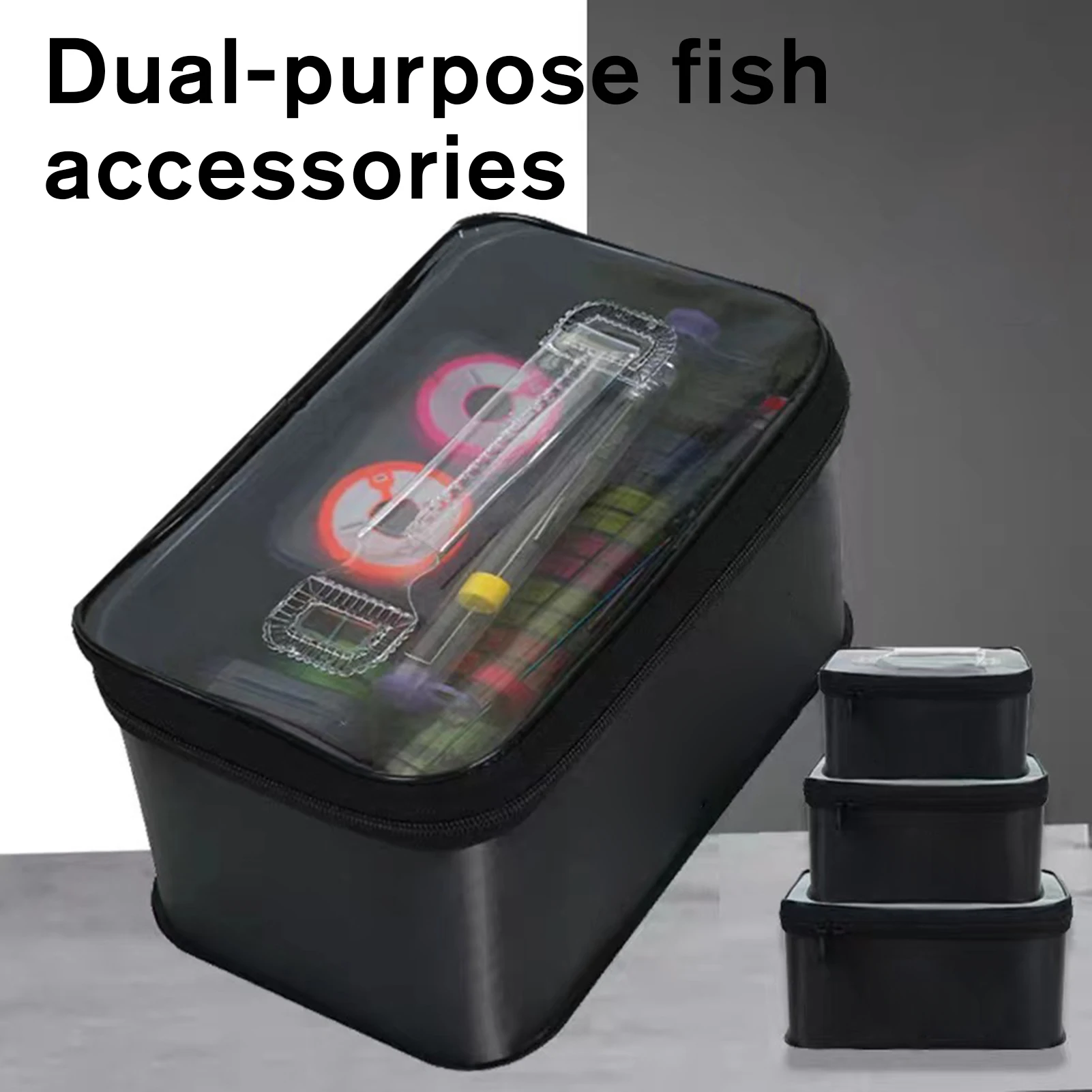 Cajas de pesca EVA de 3 uds., caja de almacenamiento de señuelos de pesca gruesa, cubo de almacenamiento de peces vivos para pesca al aire libre, juego de cubo de pesca portátil - imagen 3