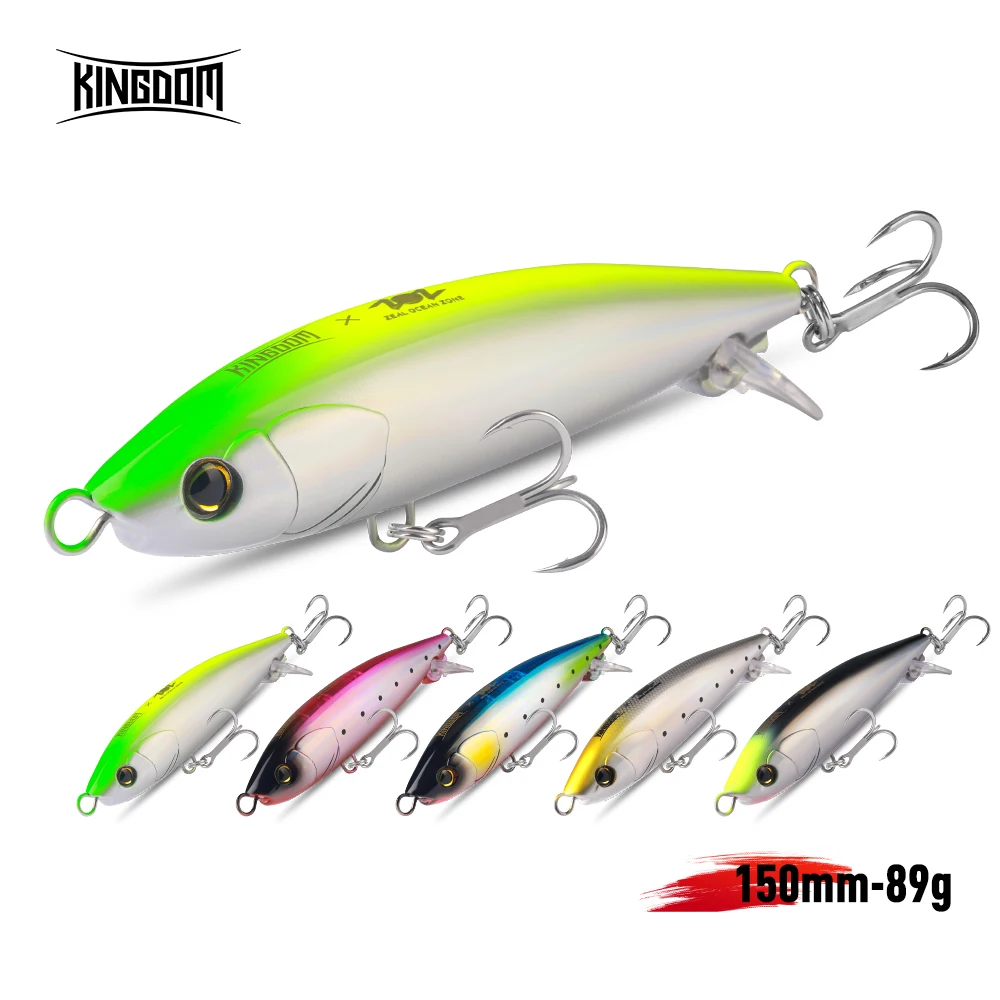 Kingdom Pencil Popper hundente 150mm – Largo alcance para pesca en mar