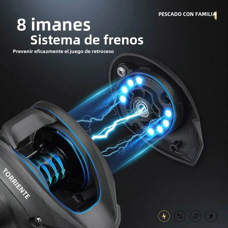 Carrete de pesca Piscifun Torrent II 100 Baitcasting 9kg arrastre de fibra de carbono 6,6:1/8,1: 1 frenado magnético ligero 191g carrete de pesca de fundición - imagen 4