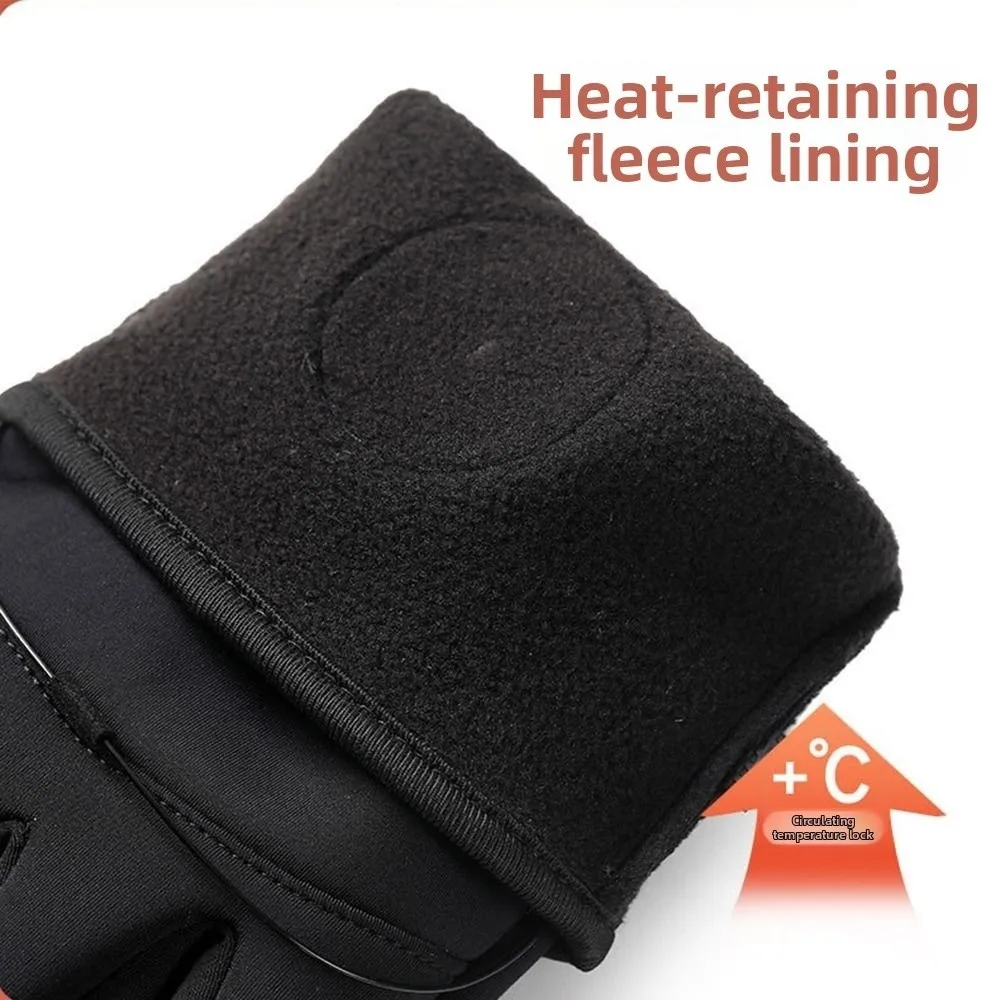 Guantes cálidos de invierno gruesos extendidos, guantes térmicos de dedo completo con pantalla táctil resistentes al frío, manoplas de conducción antideslizantes a prueba de viento - imagen 4