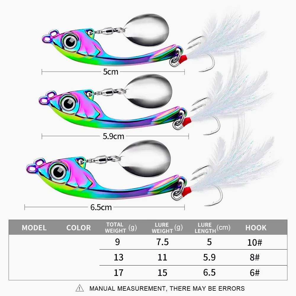 Señuelo de pesca 7g 10g 15g Metal Vib Spinner cebo Trolling cuchara giratoria Wobbler hundimiento cebo duro con lentejuelas para Lucio - imagen 2