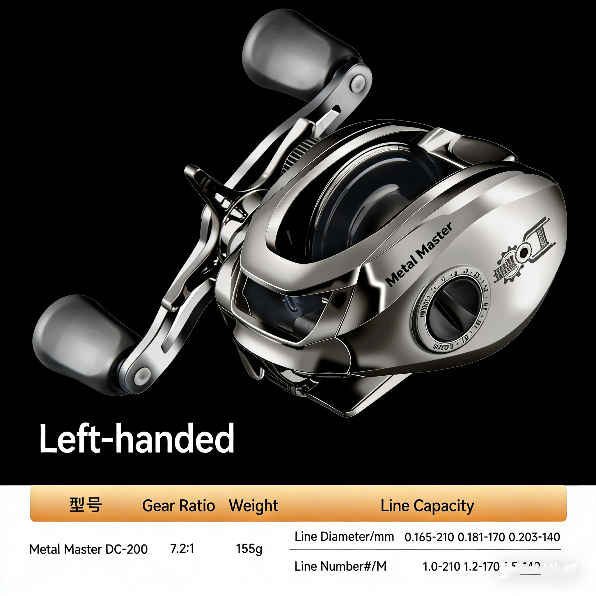 Carrete Baitcasting Jigging Mar – Marco Aluminio y Doble Manivela - imagen 2