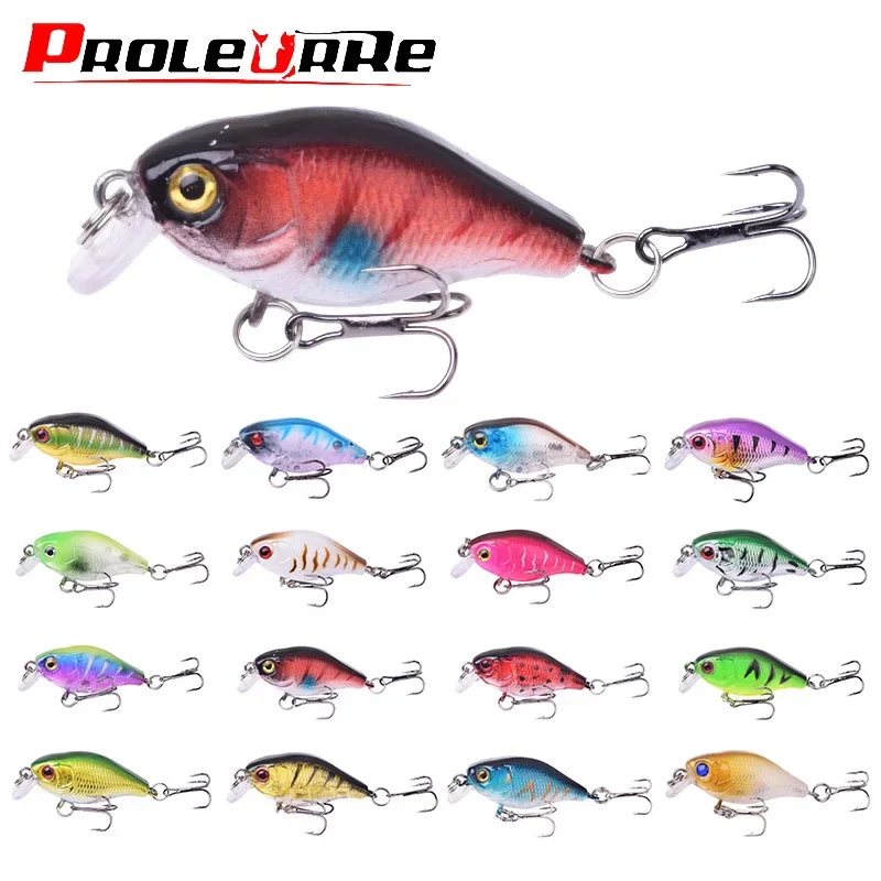 Señuelo de pesca Wobbler con manivela, 45mm, 4g, Japón, Mini Crankbaits flotantes, trucha, lubina, cebo duro de plástico Artificial, aparejos de Lucio, 1 ud.
