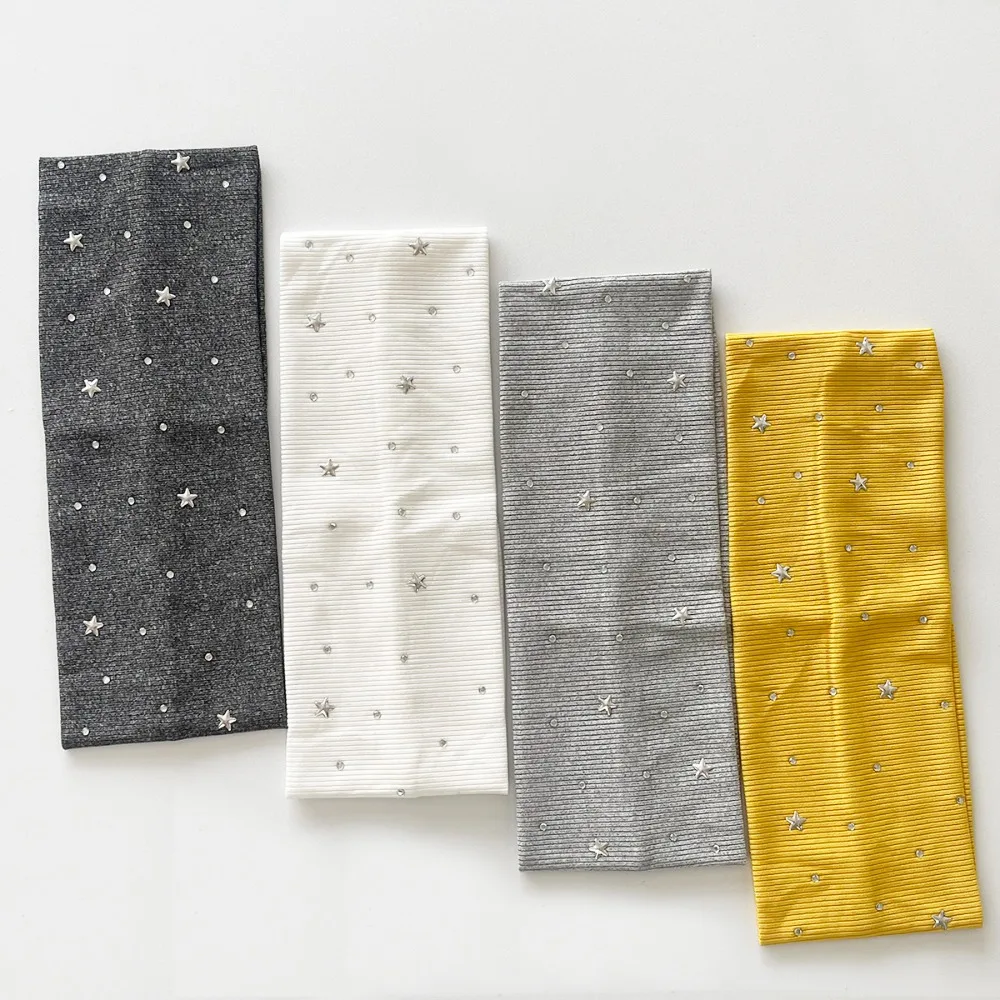 New Sweat-Absorbing Yoga Headband Bling Diamond Elastic Elastic Turban Solid Color Breathable Headwear Yoga - imagen 3