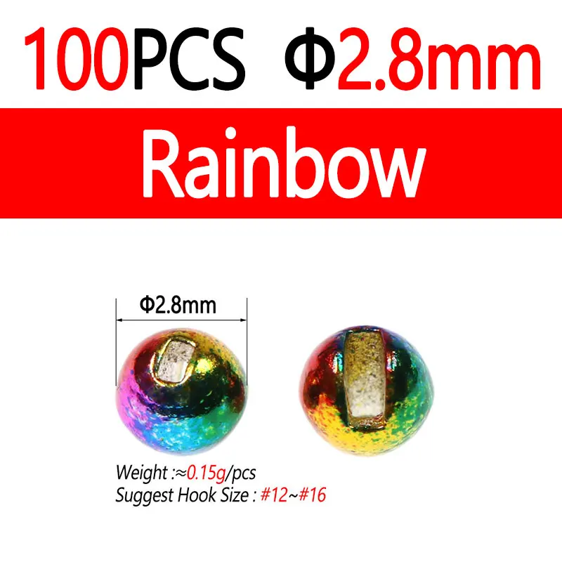 100pc 2.8mm Rainbow
