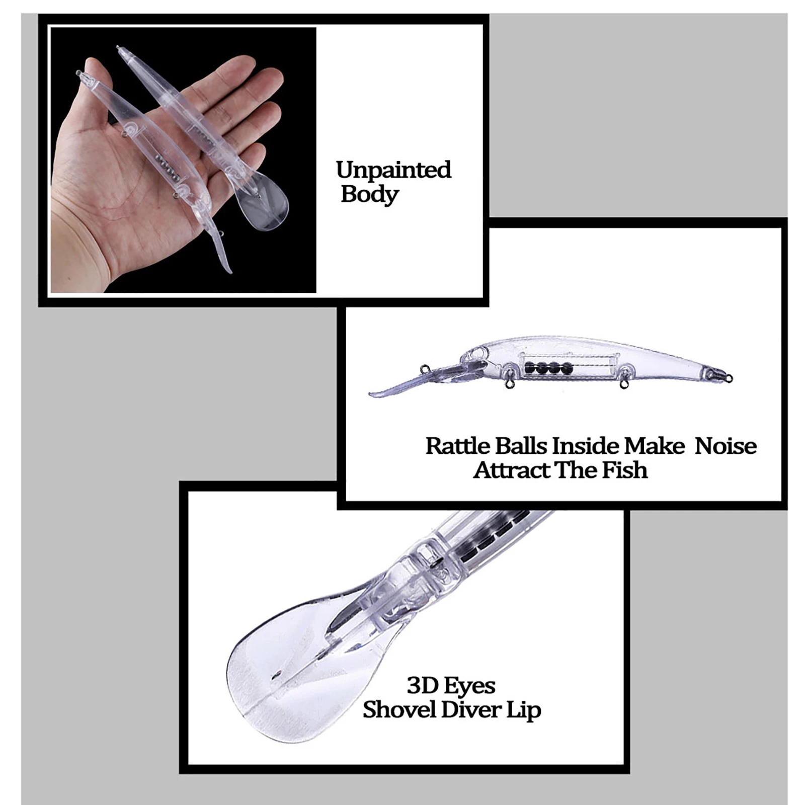 Chan'sHuang 20 piezas cebo en blanco sin pintar 160mm 17,2g pala de aguas profundas buzo Minnow DIY hecho a mano señuelo de pesca Artificial aparejos - imagen 4