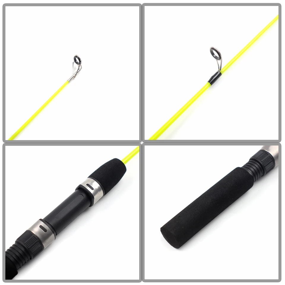 Caña de pescar en hielo de 58cm, Material de fibra de carbono ultraligero y sensible, detección rápida para peces de agua dulce en lagos y ríos de invierno - imagen 5