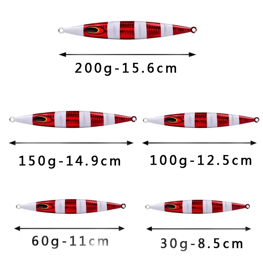 Tipfish-Cebo que brilla en la oscuridad para barco de pesca en aguas profundas, 30-200g, placa de hierro, hundimiento rápido, 5 unidades - imagen 4