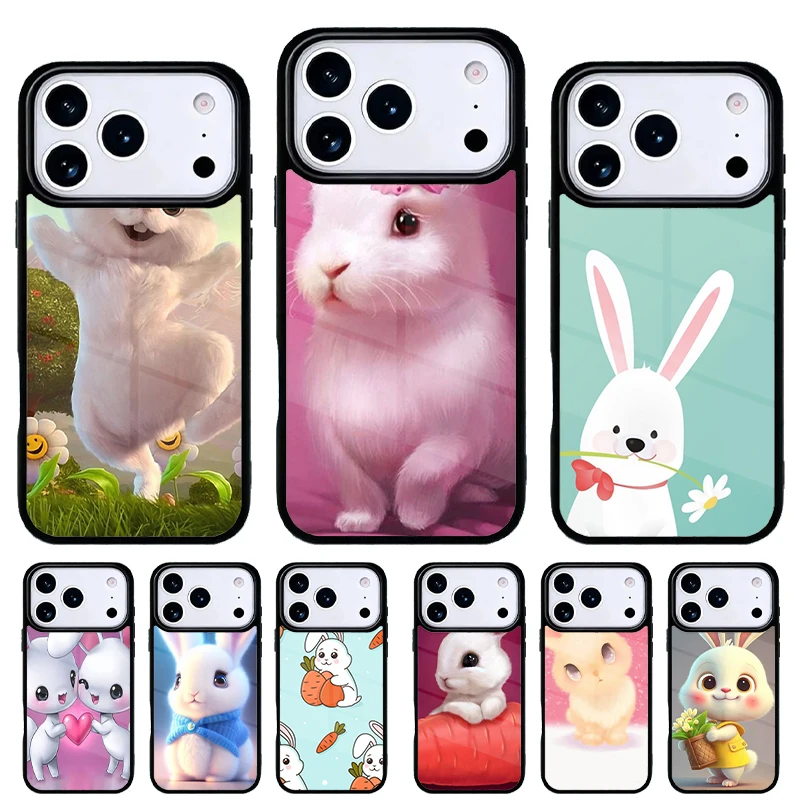 Funda teléfono conejo diseño carcasa iPhone 17 16 15 14 13 Pro Max