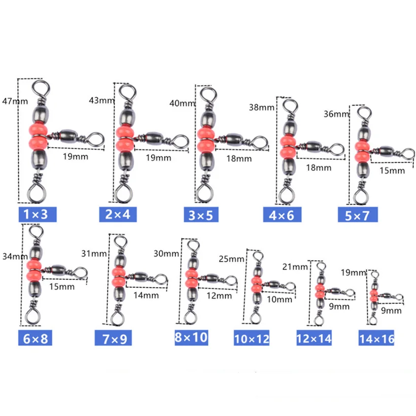 Conector de aparejos de pesca de 3 vías, aparejos de pesca giratorios, barril de línea cruzada, giratorios de línea cruzada Triple para pesca - imagen 5