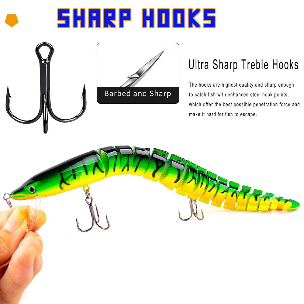 CCLTBA 20.5cm 28.3g Multi Jointed Eel Fishing Lures Slow Sinking Artificial Swimbait Loach Baits for Bass Perch Tackle - imagen 3