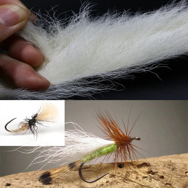 Royal Sissi, 1 Uds., cola de becerro blanca natural, colas kip, pelo suave arrugado, materiales para atar moscas para trucha, mosca, salmón, colas y alas - imagen 5