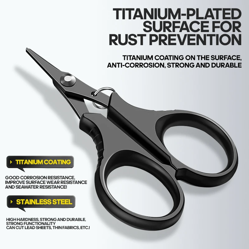 TAIYU-tijeras multifuncionales de acero inoxidable chapadas en titanio para pesca, Clip de señuelo, línea de PE, peso de plomo, Mini Toothisso de pesca - imagen 4