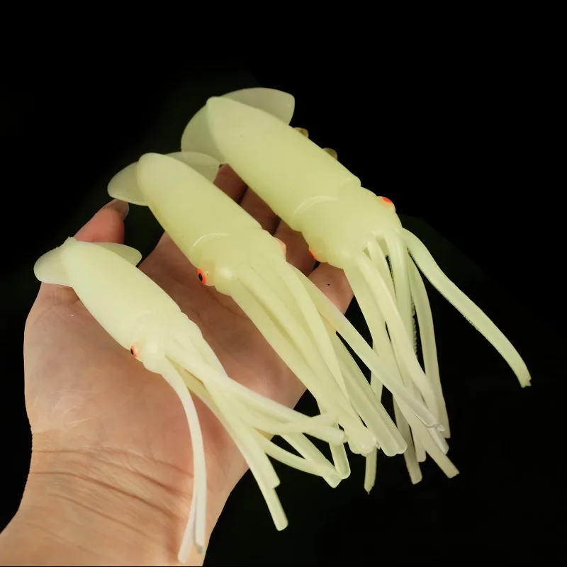 Señuelo de pesca de calamar suave, 12/15/18CM, 11g, 20g, 33g, plantilla de calamar luminosa, cebo Wobblers para pesca en el mar, barco, pesca en roca - imagen 5