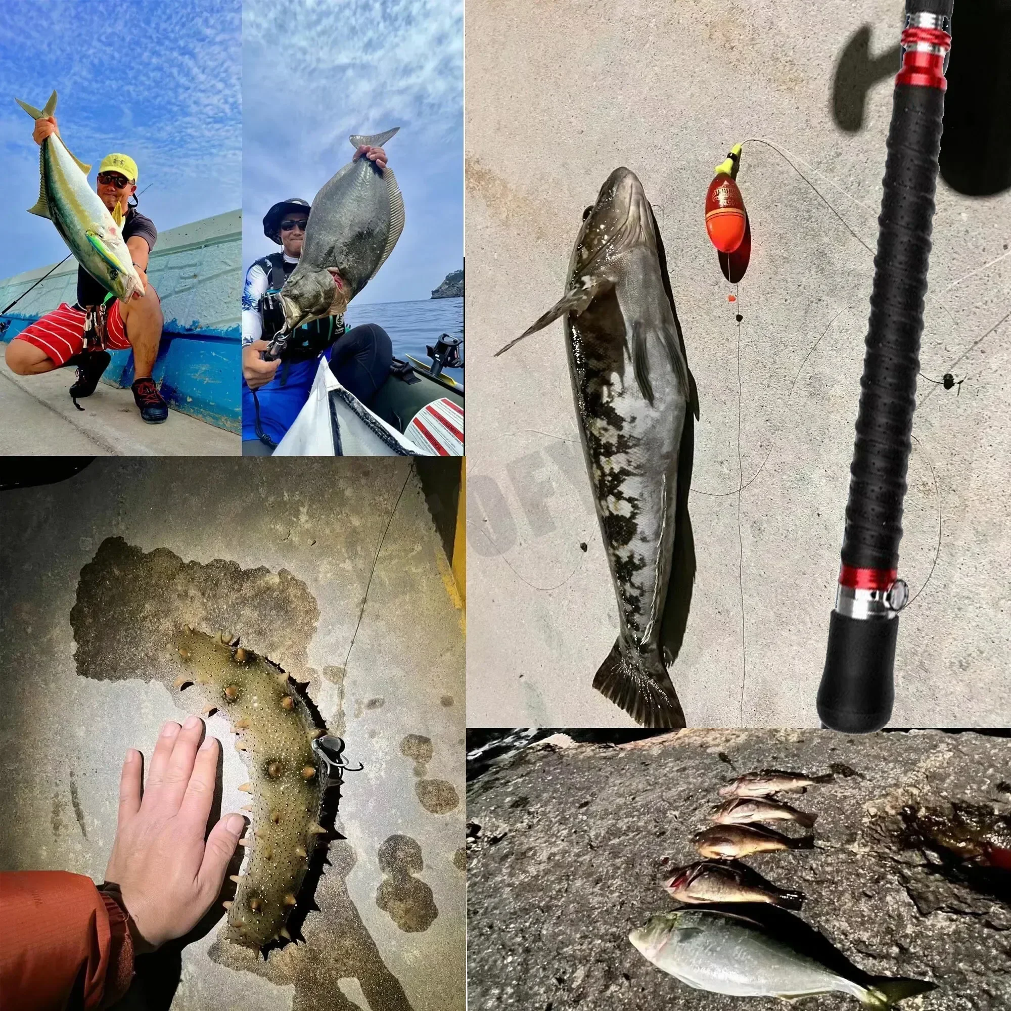 Caña de pescar portátil de 1,8 M y 2,1 M, para viajes, Surf, agua salada, caña giratoria de carbono de 3 piezas, 30-50lb, caña de pescar para Jigging y Trolling para barco - imagen 5