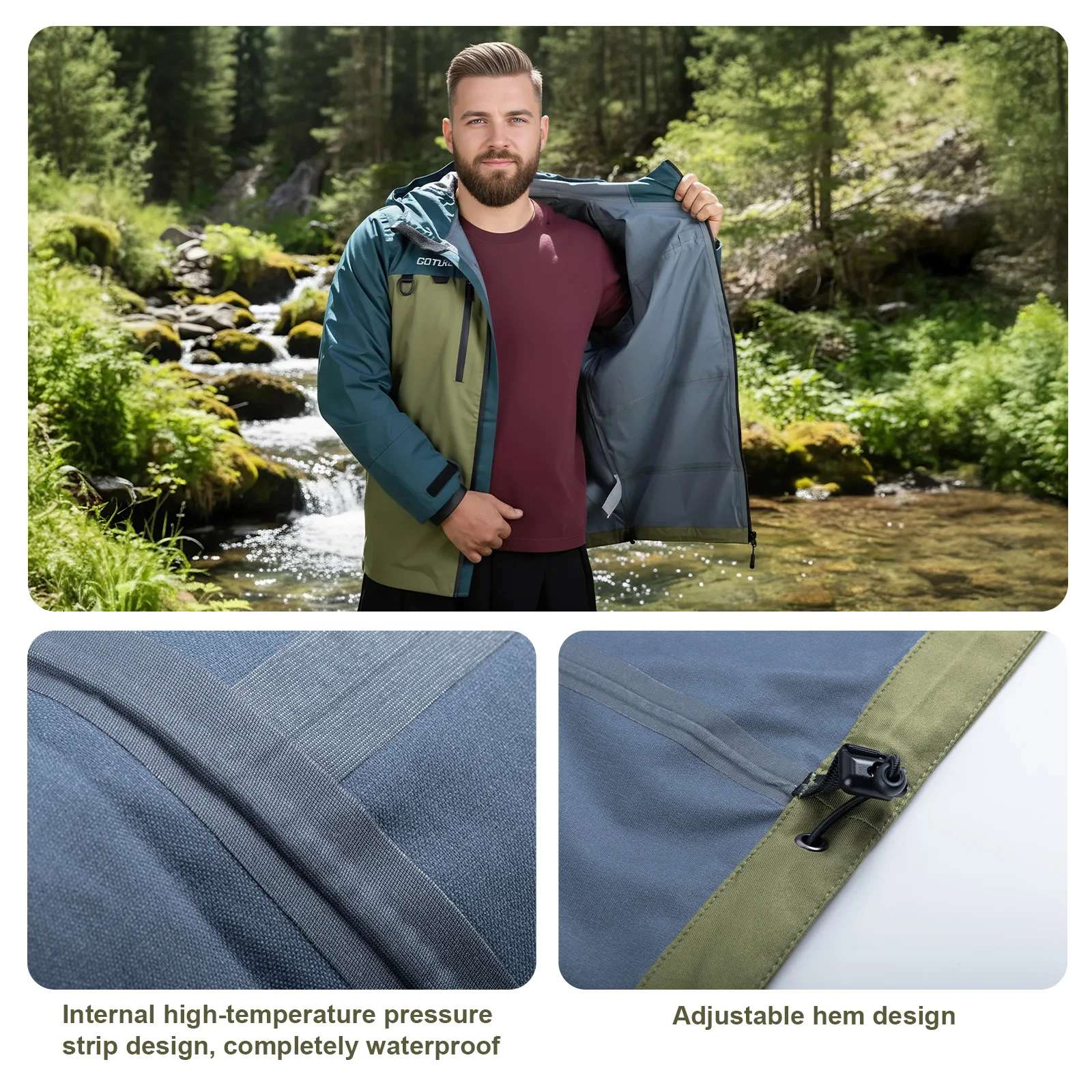 Goture Chaqueta Vadera Impermeable Transpirable con Bolsa para Móvil - imagen 5