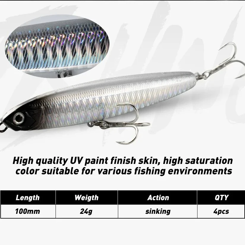 Señuelo Lápiz Hundidor 24g 10cm – Lubina agua salada