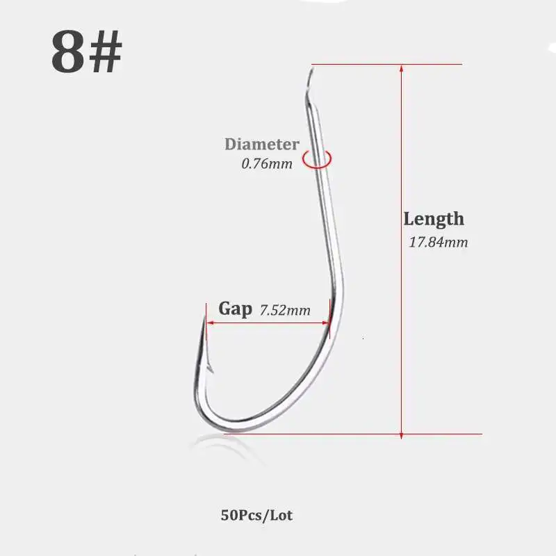 Fishhooks-08-50pcs