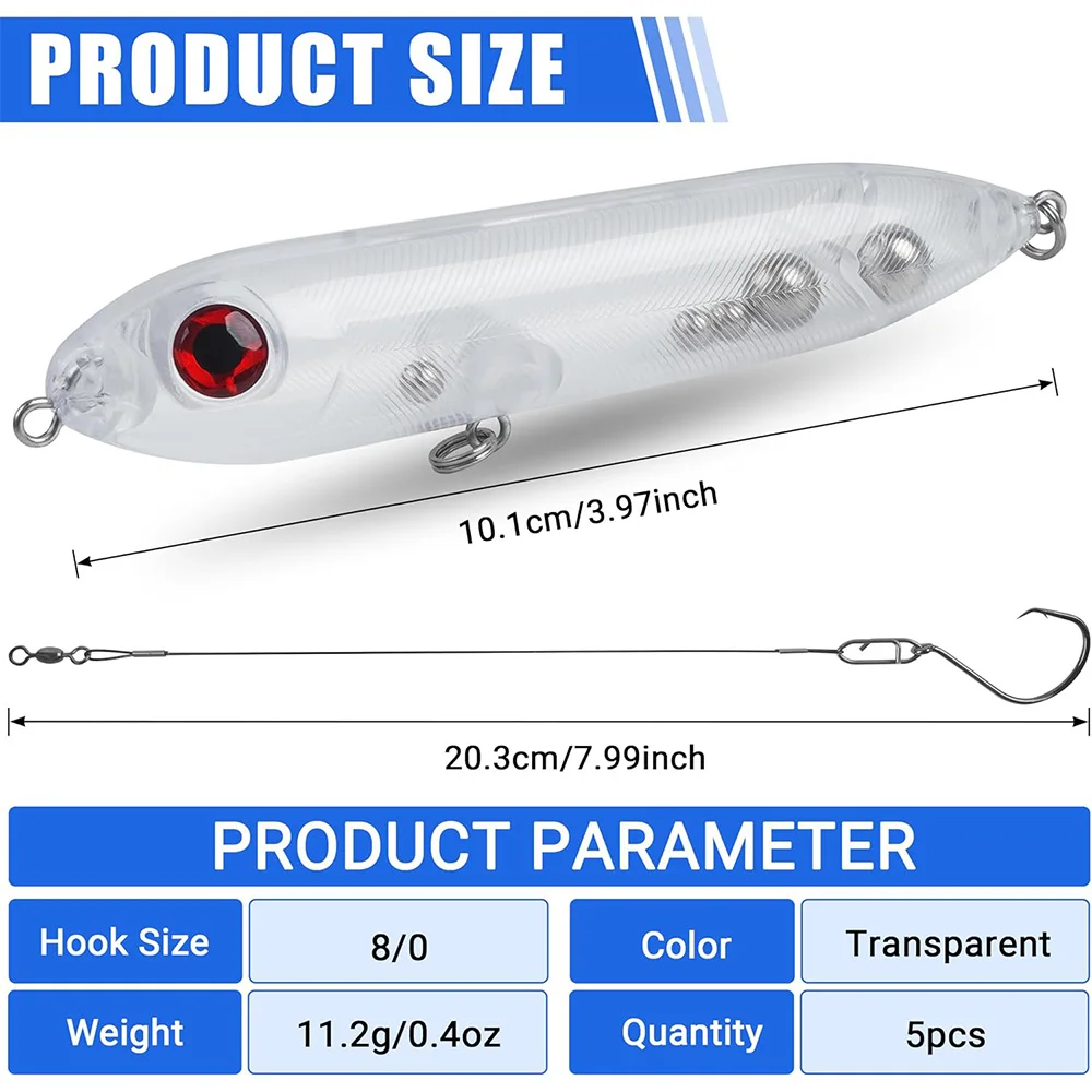 Kit de aparejos de bagre, 10 Uds., 5 uds., línea de sonajero para pesca con gato, señuelos flotantes con 5 uds., líderes de acero, anzuelos circulares, aparejos para aparejos Santee - imagen 2