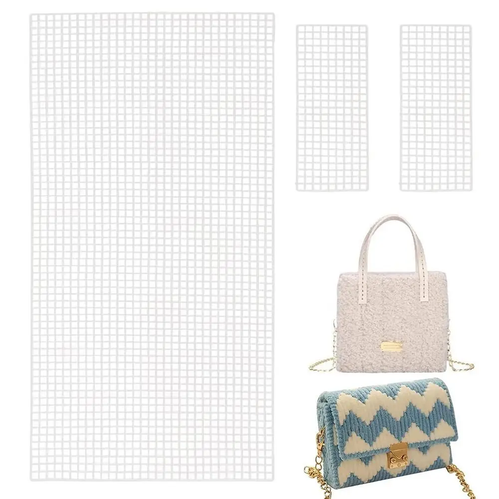Malla plástica blanca para crear bolsas de ganchillo tipo alfombra - imagen 2