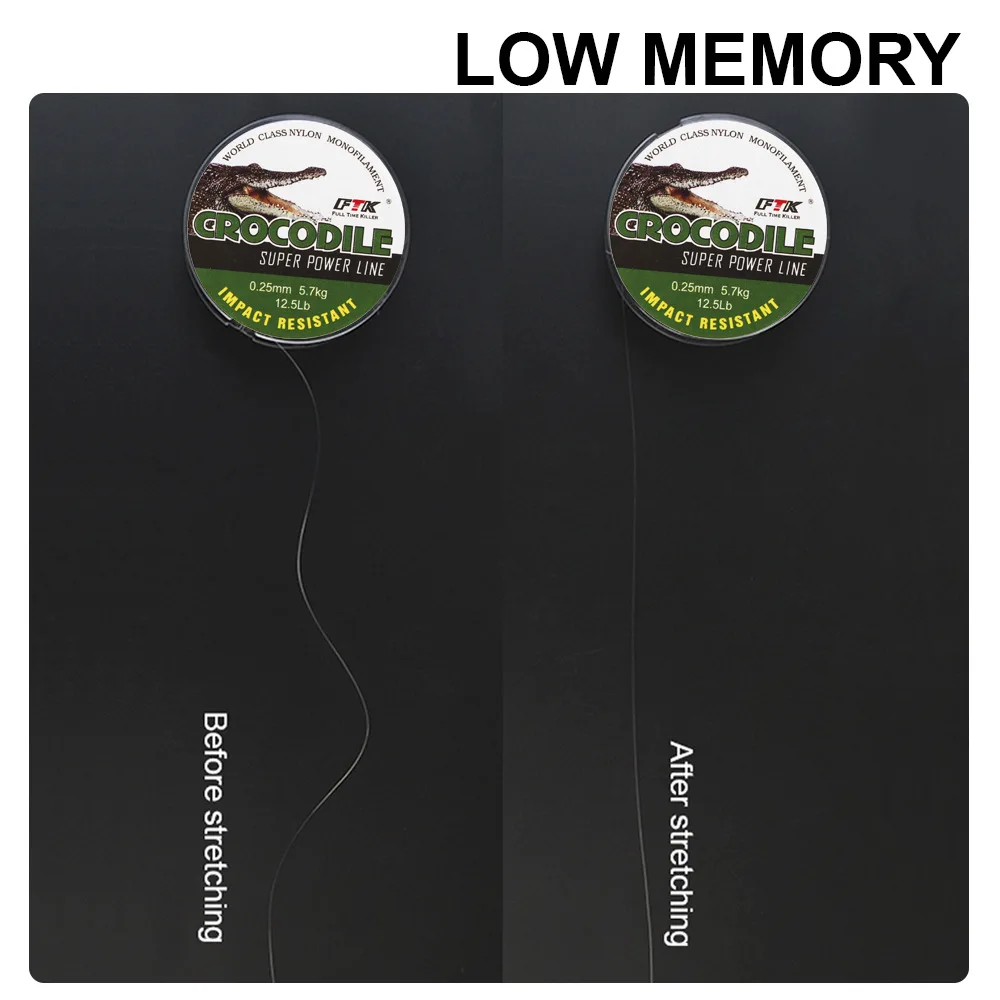 Línea de nailon para pesca en hielo FTK, 0,08 MM-0,25 MM, 2,9-12,5 LB, 1,3 kg-5,7 kg, línea líder de marca fuerte, línea de pesca transparente, accesorios de Peche - imagen 2