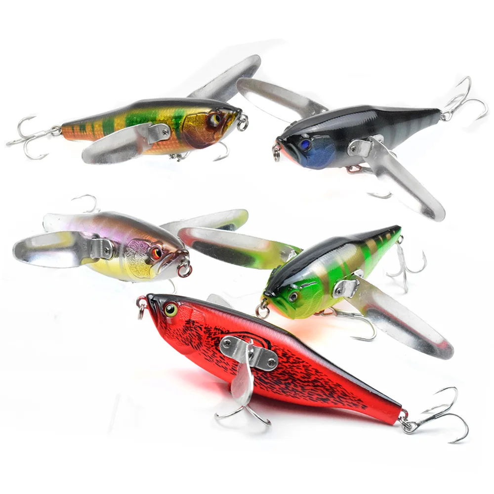 1 Uds Crankbaits pesca Topwater Popper señuelo de pesca aparejos cuerpo duro alas de acero inoxidable Lucio perca flotante Wobbler Swimbait - imagen 3