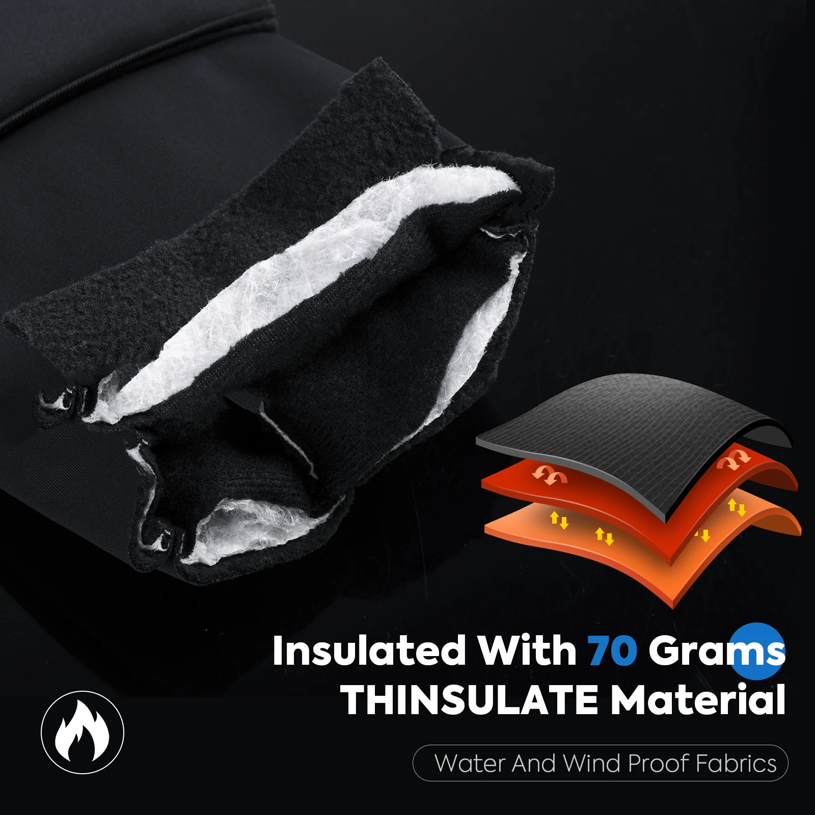 Goture Guantes de nieve impermeables con pantalla táctil, térmicos, gruesos y cálidos para pescar, snowboard, hombres y mujeres, equipo de invierno para clima frío - imagen 4