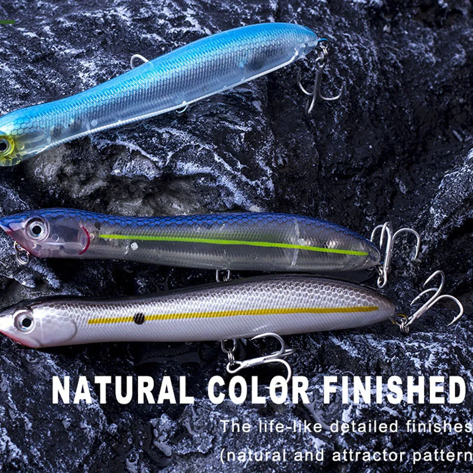 WALK FISH Señuelos de Pesca Popper de plástico duro, 12cm, 17,8g, cebo flotante, cabeza de serpiente, Topwater, Walk the Dog, sonajero, Wobble Bass - imagen 5