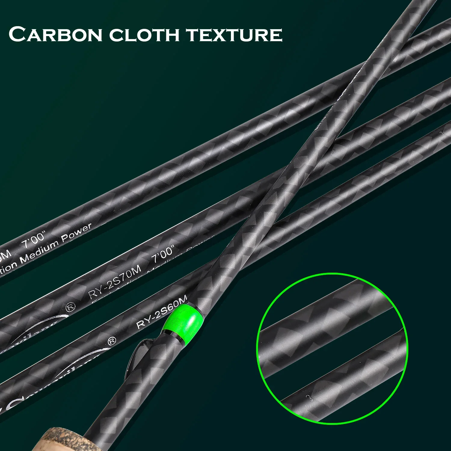 Sougayilang-caña de pescar de fibra de carbono con mango de corcho, 2 secciones, giratoria, calidad de agua dulce - imagen 3