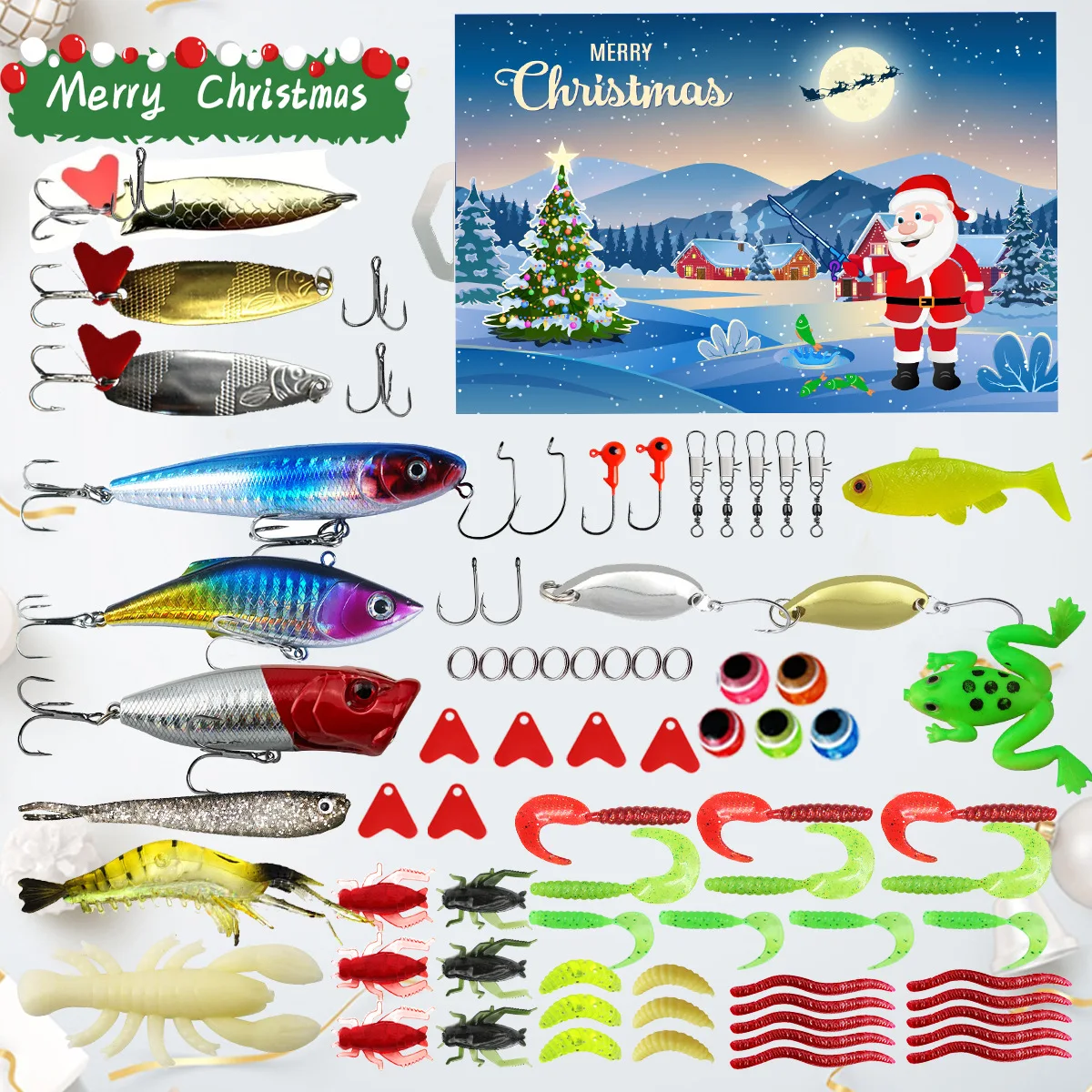 Calendario de Adviento para pescadores con señuelos y accesorios - imagen 4
