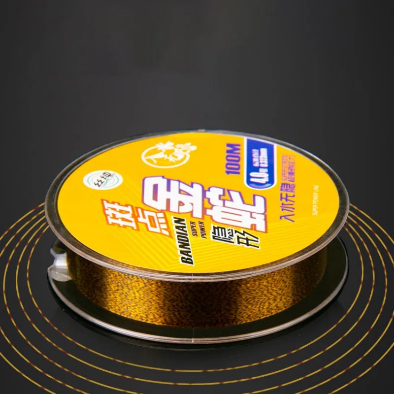 Línea de pesca manchada de oro de 100M, monofilamento Invisible biónico, línea de pesca de carpa recubierta de fluorocarbono moteado de nailon - imagen 5