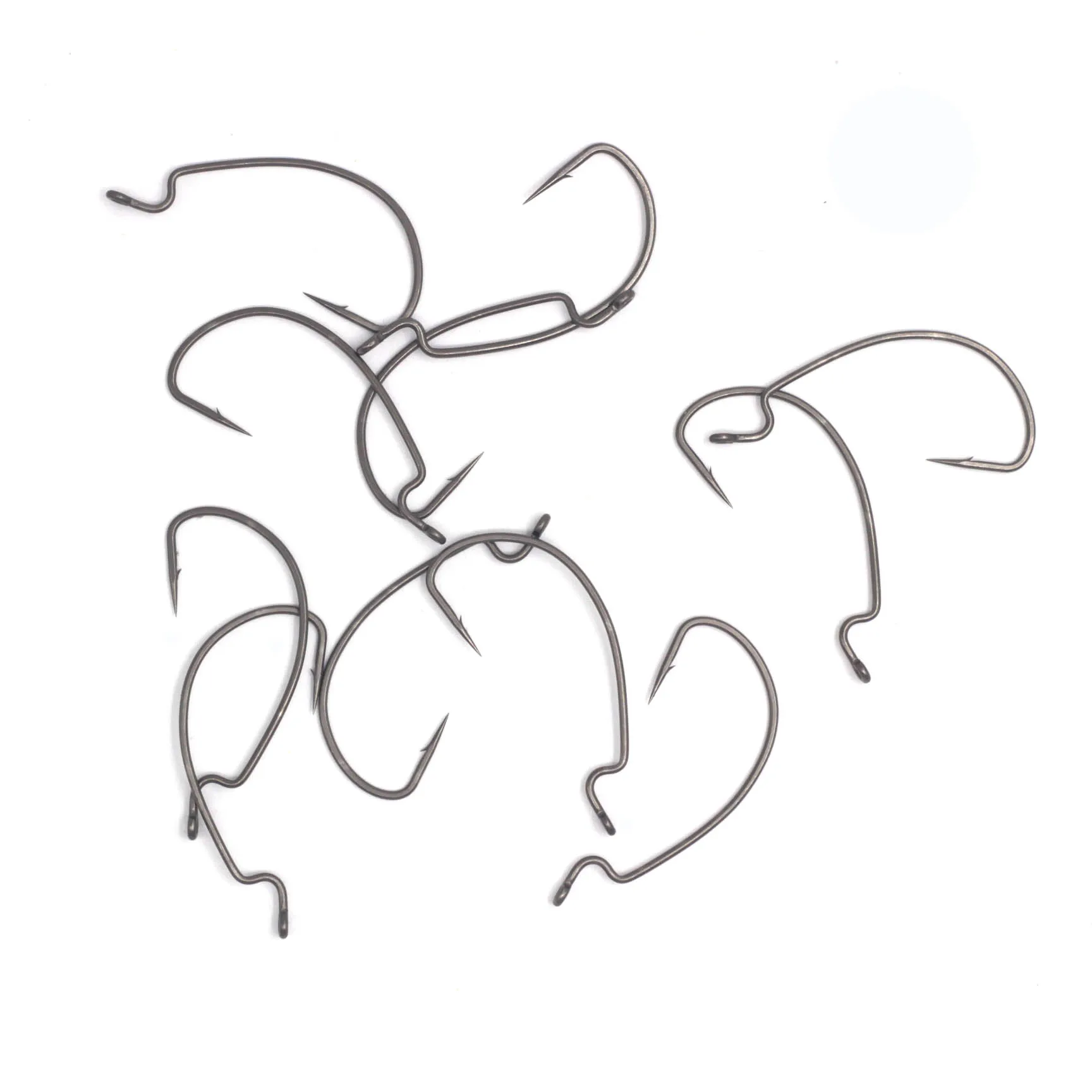 DongLeJian-anzuelo de manivela ancho con revestimiento de teflón, anzuelo suave para insectos, grupo de pesca, estilo delgado, acero rico en carbono, pesca al aire libre - imagen 4