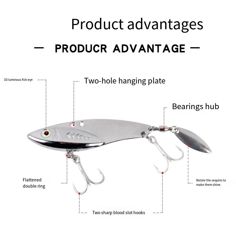 Señuelo de pesca 5g-30g agua dulce agua salada señuelo VIB de fundición larga aleación de Zinc Metal pez cebo VIB - imagen 4