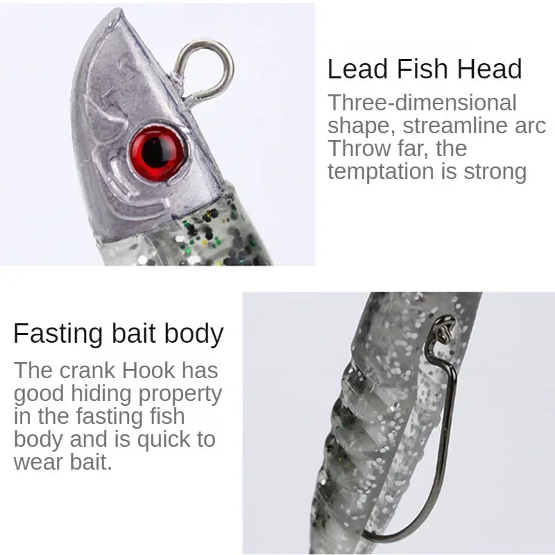 15g 25g señuelo suave Jig Head señuelo de Pesca aparejos Wobblers cebo de silicona mar océano barco Pesca Swimbait Pesca lubina cebo Artificial - imagen 4