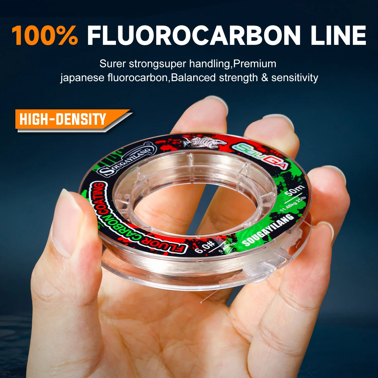 Sougayilang Línea de fluorocarbono baja ductilidad para señuelos - imagen 4