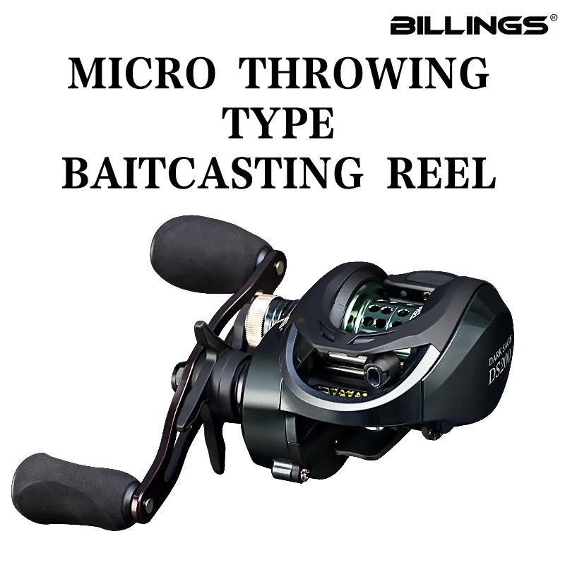 Carrete de Baitcasting BILLINGS serie DS, relación de engranaje 6,3: 1 7 + 1BB, arrastre máximo de 18LB, carrete poco profundo, para agua dulce y salada - imagen 2