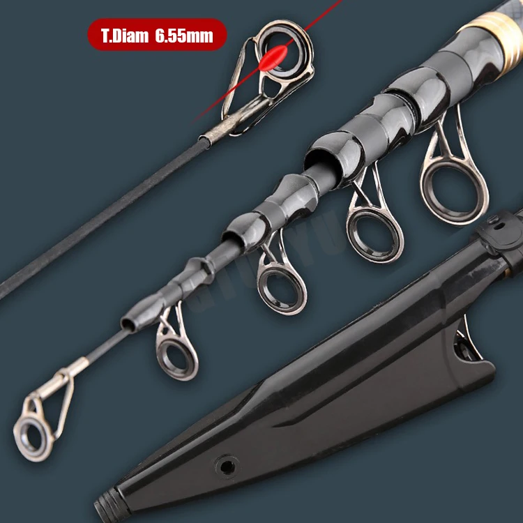 Cañas de pescar giratorias telescópicas superduras de 2,4 M, 2,7 M, 3,6 M, caña de mar ultraligera de tiro largo, caña de lanzamiento de alta calidad de largo alcance - imagen 2