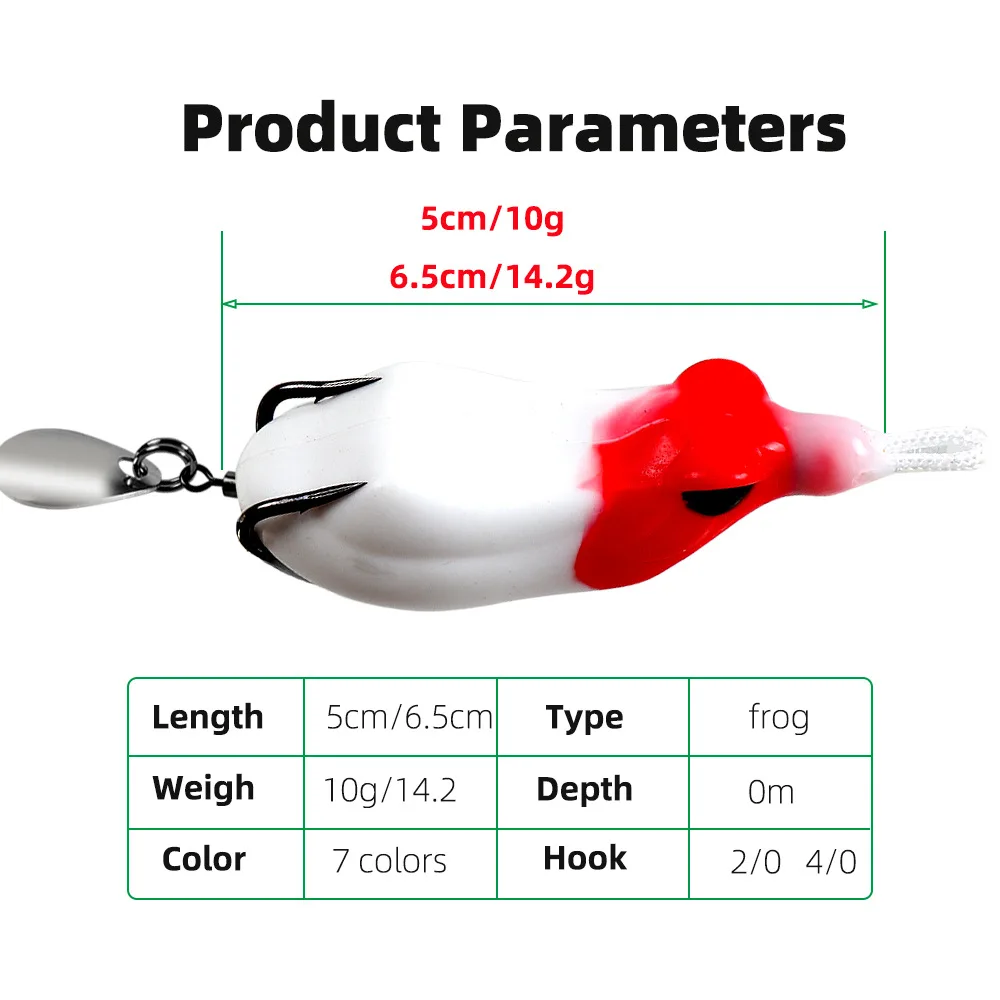 Señuelo de pesca de rana suave, anzuelos Crankbaits, aparejos de cebos, 10,5g/14,8g - imagen 2