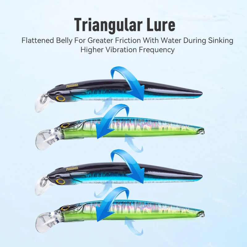 Kingdom-Señuelos de pesca de agua salada, pececillo que se hunde, cebos duros Crankbait, Wobblers de buena acción, señuelo Artificial para trucha para lubina - imagen 4