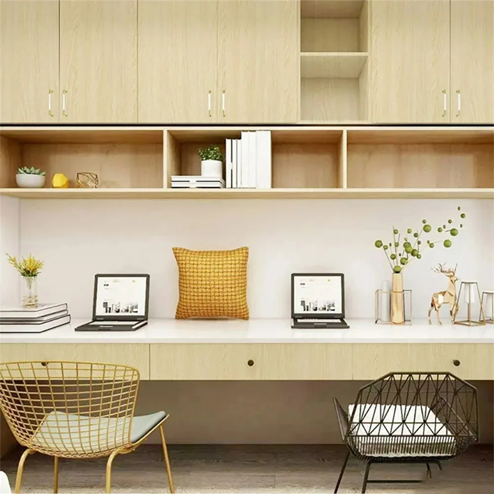 Papel tapiz de estilo moderno con grano de madera, 40cm, impermeable, a prueba de humedad, a prueba de moho, puertas de armario, cocina y sala de estar - imagen 5