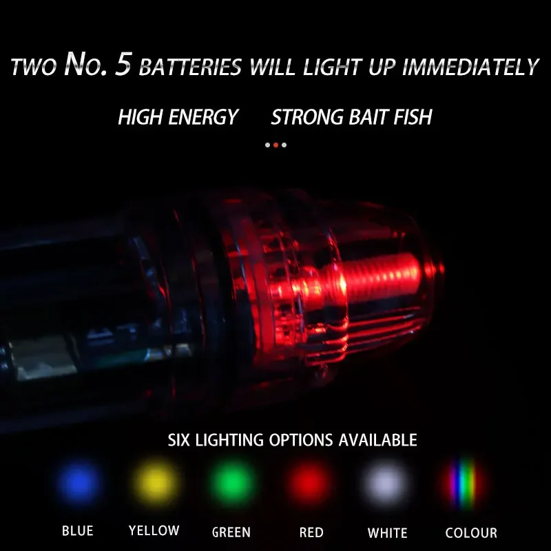 Luz de pesca de gota profunda, plástico transparente, batería AA, LED, luz de señuelo de pesca submarina para curricán, mar, agua dulce - imagen 2