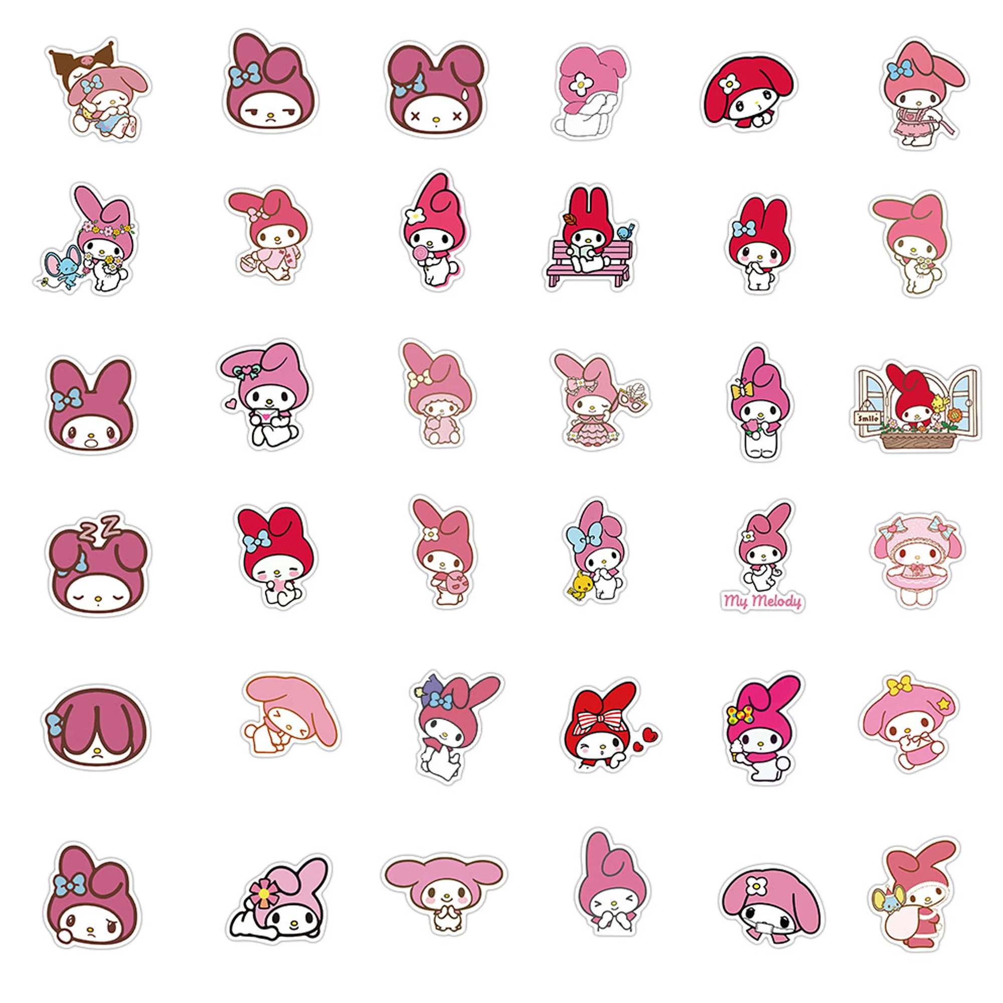 50/100 Uds Sanrio My Melody pegatinas de dibujos animados Kawaii Graffiti teléfono portátil equipaje guitarra cuaderno pegatinas impermeables juguetes para niños - imagen 4