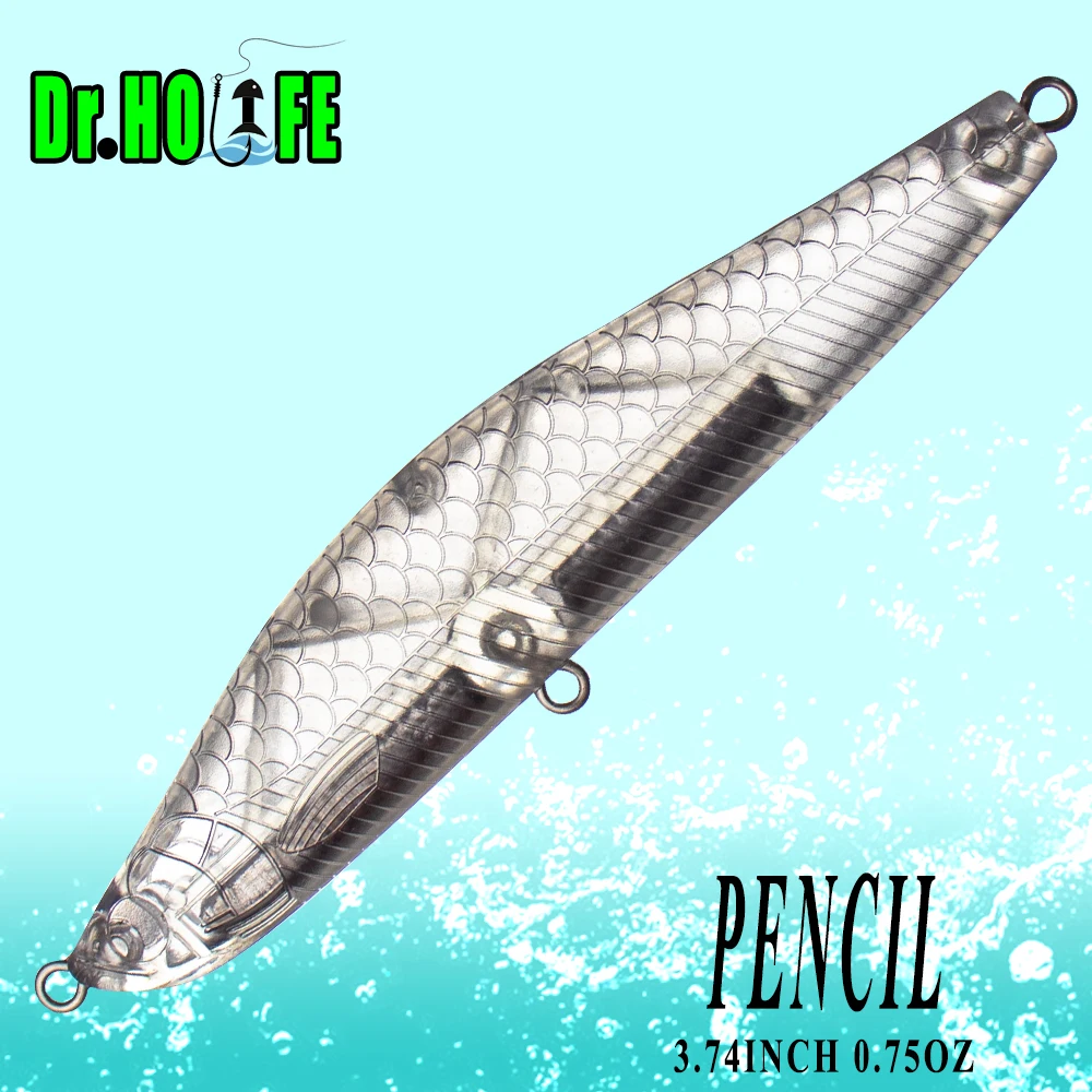 Señuelos tipo lápiz duros Dr.Holife sin pintar 9.5 cm para pesca
