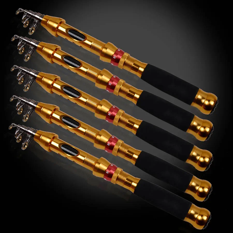 Caña de pescar telescópica 2,1 m 2,7 m 3,0 m 3,6 m cañas giratorias de viaje caña de trucha de fibra de carbono caña giratoria