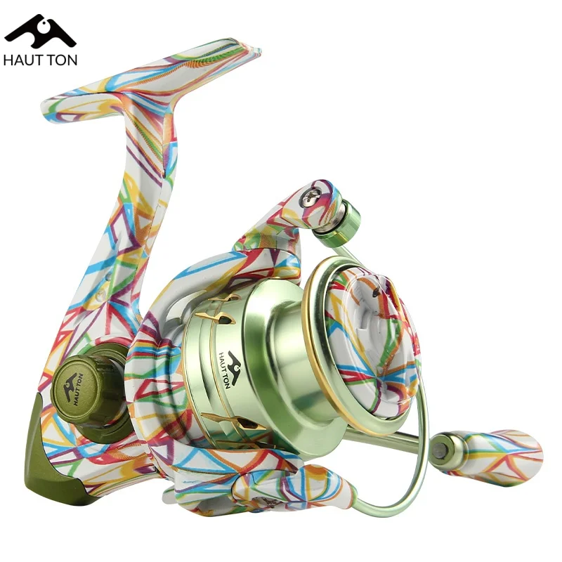 Carrete de pesca giratorio HAUT TON GRAFFITI 1500S/3000M/4000L 5,2: 1 relación de engranaje 3 + 1BB 27,8-31,8 libras arrastre máximo para agua salada de agua dulce - imagen 2