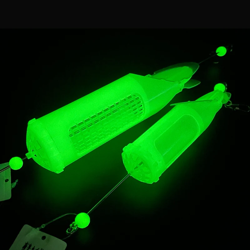 ZYZ-jaula de cebo luminosa grande, jaula de plástico para camarones, dispositivo de anidación reutilizable, aparejos lanzadores de cebo de pesca de agua dulce y salada - imagen 5